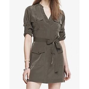 EXPRESS Tie Waist Utility Dress